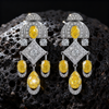 Art Deco-Inspired Yellow & White Lab-Grown Diamond Drop Earrings