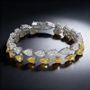 30.00ct Double Row Pear-Cut Yellow & White Lab-Grown Diamond Tennis Bracelet