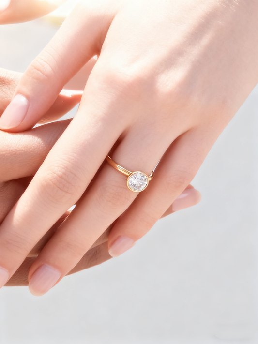 1.50ct Round Cut Bezel-Set Lab-Grown Diamond Ring