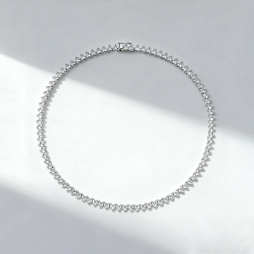 0.20 ct Heart Shape Prong Setting Lab Grown Diamond Tennis Necklace