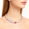 2.00ct Modern Ruby Drop & Lab-Grown Diamond Choker Necklace