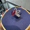 The White Rabbit Candy x Mia Liora Lab-Grown Ruby & Bunny Ear Stacking Ring Set in 9K Solid Gold