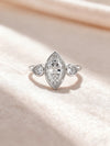 2.00ct Marquise Lab Grown Diamond Three-Stone Bezel Ring  with Pear Side Stones