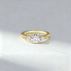 1.00 ct Round Cut with Pear Cut Wing Three-Stone Lab-Grown Diamond Ring