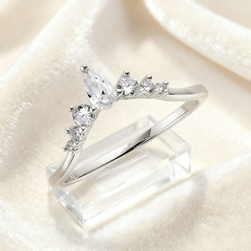 Pear Cut Diamond Stacking Ring