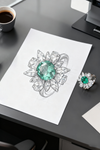 3.50ct Verdant Grace Emerald and Lab Grown Diamond Floral Ring