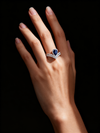 3.50ct Royal Blue Sapphire & Lab-Grown Diamond Azure Luminance Teardrop Ring