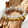 30.00ct Double Row Pear-Cut Yellow & White Lab-Grown Diamond Tennis Bracelet