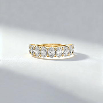 3.20 ct Oval Cut Lab Grown Diamond Half-Eternity Band (0.40 ct per Stone)