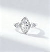 2.00ct Marquise Lab Grown Diamond Three-Stone Bezel Ring  with Pear Side Stones