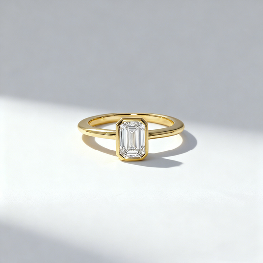 1.00ct Emerald Cut Bezel  Lab-Grown Diamond
