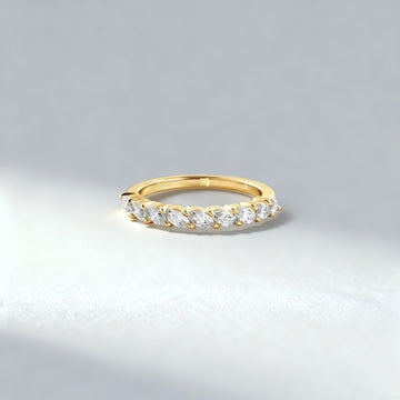 0.20 ct Marquise Cut  Diamond Half-Circle Eternity Ring (1.40 Carat in Total)