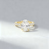 3.00 Oval Cut Diamond Solitaire Ring with Pave Band
