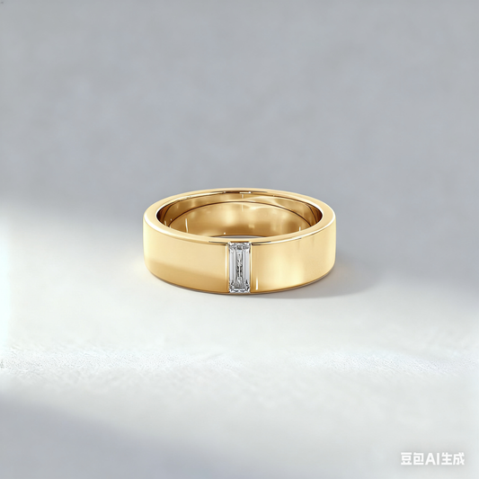 0.20 ct Baguette Cut Diamond Men Band