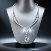 7.00ct Pear Drop V-Shaped Lab-Grown Diamond Necklace