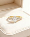 1.50ct Oval Cut  Lab Grown Diamond Sollatire Ring with Pave Band