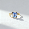4.00ct Emerald Cut Blue Lab-Grown Diamond Bezel Ring
