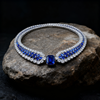 6.50ct Royal Blue Sapphire & Lab-Grown Diamond Azure Luminance Choker Necklace