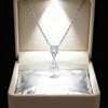 0.50 ct Pear + 0.50 ct Round Cut Lab Grown Diamond Pendant Necklace