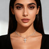 Venlis.V 1.00 ct  (11 carat total)  Round Cut  Diamond Exquisite Large Cross Pendant Necklace