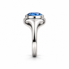 Atelier Gemstone 5.1 Carat Oval Cut Lab Grown Aquamarine Ring in 925 Sterling Silver