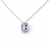 Atelier Gemstone 4.51 Carat Square Cut Lab Grown Aquamarine Pendant Necklace in 925 Sterling Silver
