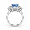 Atelier Gemstone 4.39 Carat Square Cut Santa Maria Aquamarine Ring in 925 Sterling Silver