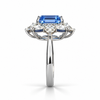 Atelier Gemstone 4.39 Carat Square Cut Santa Maria Aquamarine Ring in 925 Sterling Silver