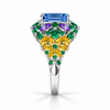 Atelier Gemstone 3.88 Carat Emerald Cut Santa Maria Aquamarine Ring in 925 Sterling Silver