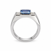 Atelier Gemstone 1.63 Carat Emerald Cut Santa Maria Aquamarine Men's Ring in 925 Sterling Silver