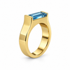 Atelier Gemstone 2.59 Carat Baguette Cut Santa Maria Aquamarine Men's Ring