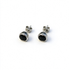 Atelier Gemstone 3 Carat Round Cut Lab Grown Black Spinel Earrings in 925 Sterling Silver