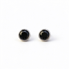 Atelier Gemstone 3 Carat Round Cut Lab Grown Black Spinel Earrings in 925 Sterling Silver