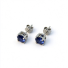 Atelier Gemstone 3.1 Carat Round Cut Lab Grown Cornflower Blue Sapphire Earrings in 925 Sterling Silver