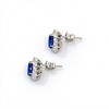 Atelier Gemstone 2 Carat Oval Cut Lab Grown Diana Blue Sapphire Earrings in 925 Sterling Silver