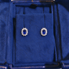 Atelier Gemstone 2 Carat Oval Cut Lab Grown Diana Blue Sapphire Earrings in 925 Sterling Silver