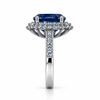 Atelier Gemstone 2.652 Carat Oval Cut Lab-Grown Blue Sapphire Ring with 0.49 Carat Side Diamonds in Platinum