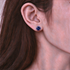 Atelier Gemstone 3.1 Carat Round Cut Lab Grown Cornflower Blue Sapphire Earrings in 925 Sterling Silver