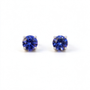 Atelier Gemstone 3.1 Carat Round Cut Lab Grown Cornflower Blue Sapphire Earrings in 925 Sterling Silver