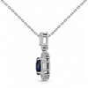 Atelier Gemstone 2.5 Carat Oval Cut Lab Grown Blue Sapphire Halo Pendant Necklace in 925 Sterling Silver