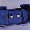 Atelier Gemstone 6 Carat Emerald Cut Lab Grown Blue Sapphire Earrings in 925 Sterling Silver