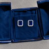 Atelier Gemstone 8.74 Carat Emerald Cut Lab Grown Blue Sapphire Earrings in 925 Sterling Silver