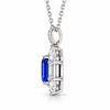 Atelier Gemstone 5.9 Carat Octagon Cut Lab Grown Cobalt Blue Spinel Pendant Necklace in 925 Sterling Silver