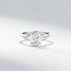 2.00 ct Oval Lab Grown Diamond Three-Stonel Ring  with Pear Side Stones