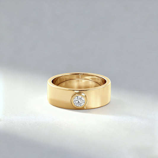 0.20 ct Round Cut Bezel-Set Men’s Band