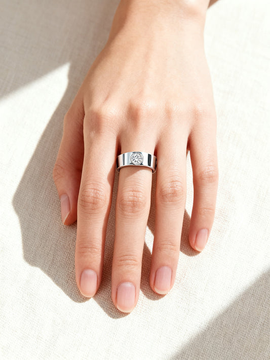 0.20 ct Round Cut Bezel-Set Men’s Band