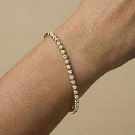 Liora Muse 2 CTW Bezel Set Lab-Grown Diamond Tennis Bracelet in Sterling Silver