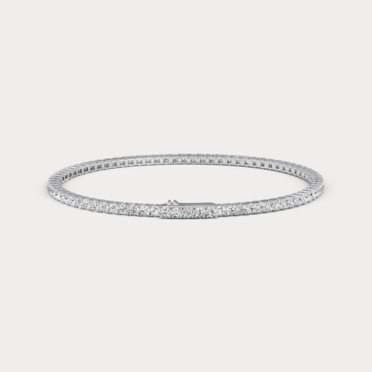 Liora Muse 3 CTW Luxury Lab-Grown Diamond Tennis Bracelet in 925 Sterling Silver,4 pointers 17cm