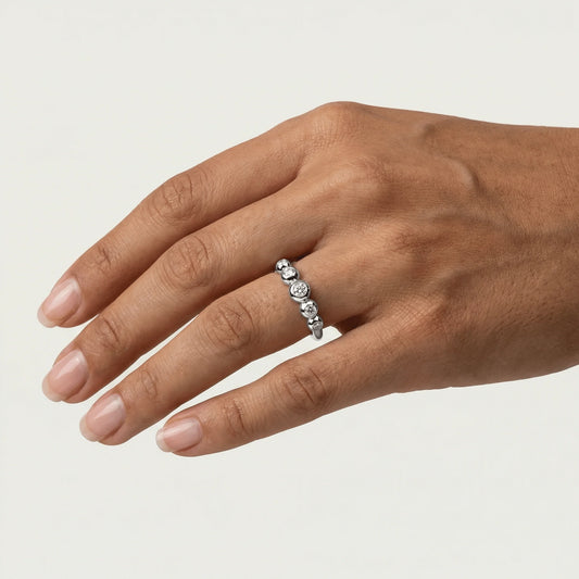 Liora Muse 0.23 Carat Round Cut Lab Diamond Bubble Ring in 925 Sterling Silver