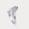 Liora Muse Chevron V-Shaped Lab-Grown Diamond Ring in Sterling Silver
